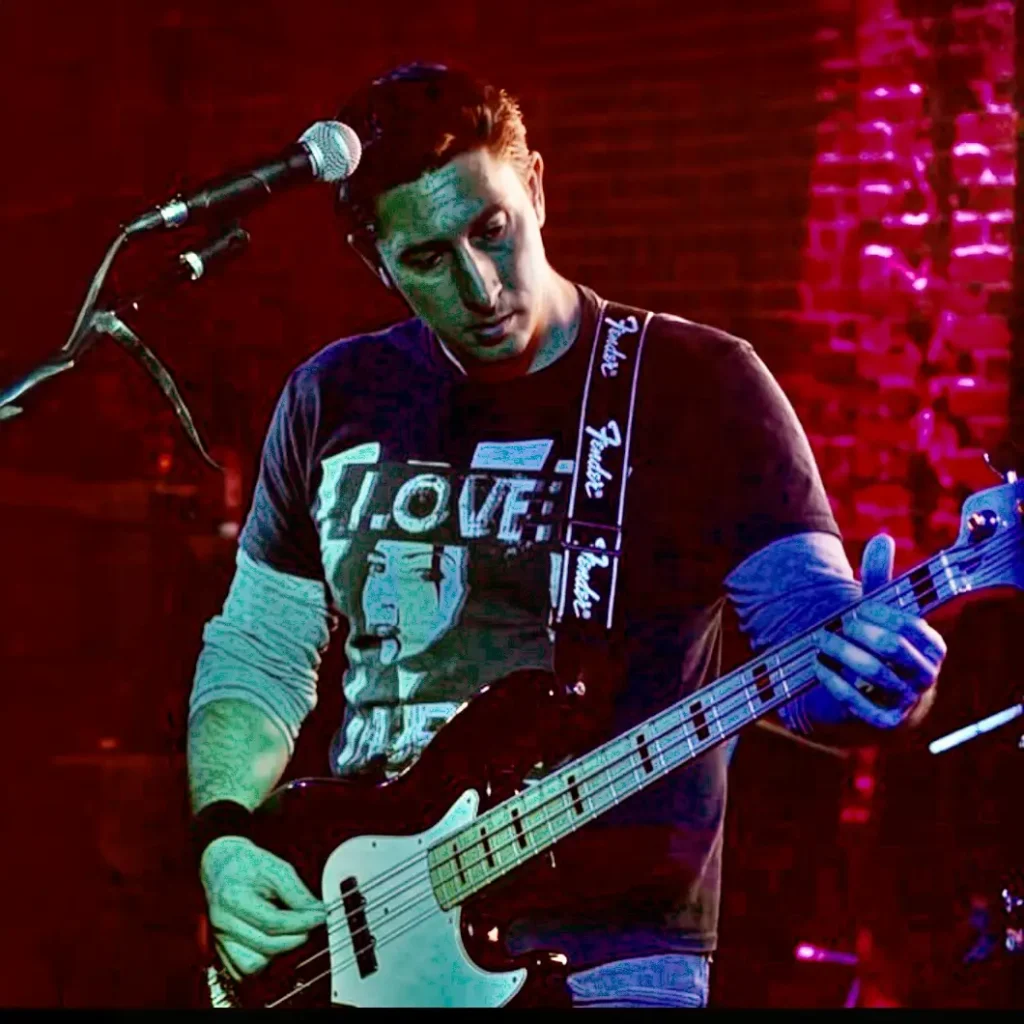 Dan playing bass